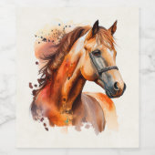 Prachtig paard portret wijn etiket (Enkel label)