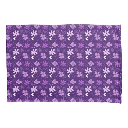 Prachtig Paars Floral Daisy Flower Pattern Kussensloop (Voorkant)