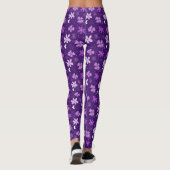 Prachtig Paars Floral Daisy Flower Pattern Leggings (Achterkant)