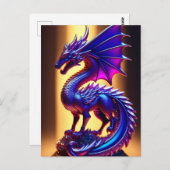 Prachtig Paars Glass Dragon-beeld Briefkaart (Voorkant / Achterkant)