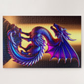 Prachtig Paars Glass Dragon-beeld Legpuzzel (Horizontaal)