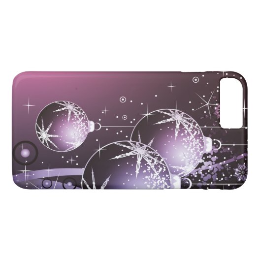Prachtig Paars kerstontwerp Case-Mate iPhone Case (Achterkant (Horizontaal))