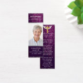 Prachtig Paars Sparkly Memorial Funeral Bladwijzer Mini Visitekaartjes (Bureau)
