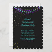 Prachtig Paars Turquoise Verjaardagsfeestje met Ch Kaart (Achterkant)