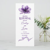 Prachtig Paarse bloem repetitie diner Kaart (Staand voorkant)