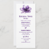 Prachtig Paarse bloem repetitie diner Kaart (Achterkant)