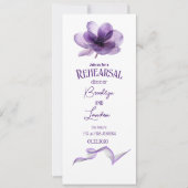 Prachtig Paarse bloem repetitie diner Kaart (Voorkant)