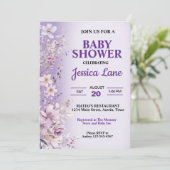 Prachtig paarse bloemen Baby shower Kaart (Staand voorkant)