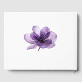 Prachtig Paarse Bloemen bruiloft gastenboek (Achterkant)