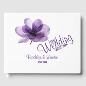 Prachtig Paarse Bloemen bruiloft gastenboek (Voorkant)