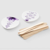 Prachtig Paarse Bloemen Trouwprogramma Handwaaier (Niet-gemonteerd)