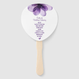Prachtig Paarse Bloemen Trouwprogramma Handwaaier