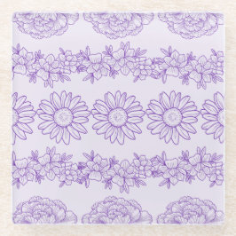 Prachtig Paarse botanische Onderzetter Glazen Onderzetter