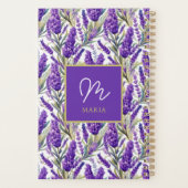 Prachtig Paarse lavendelpatroon Monogramed Planner (Achterkant)