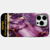 Prachtig paarse marmeren ontwerp met gouden accent Case-Mate iPhone case (Achterkant (horizontaal))