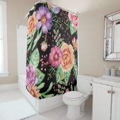 Prachtig Paarse, roze Sinaasappel bloemendouche go Douchegordijn (In situ)