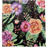 Prachtig Paarse, roze Sinaasappel bloemendouche go Douchegordijn (Voorkant)