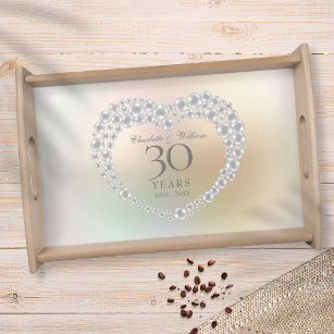 Prachtig pachtig Jubileum voor 30ste bruiloft Dienblad