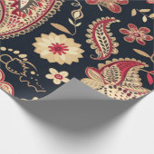 Prachtig Paisley patroon donkere marine en rode mi Cadeaupapier (Hoek)