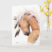Prachtig Palomino Paard door BiHrLe Card Kaart (Gele Bloem)