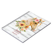 Prachtig Palominopaard met zonnebloemen Notitieboek (Linkerzijde)