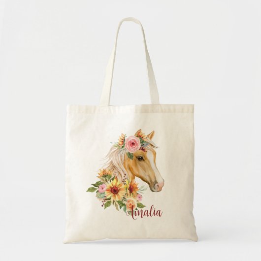 Prachtig Palominopaard met zonnebloemen Tote Bag (Voorkant)