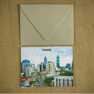Prachtig Panama City olieverf stadsbeeld Briefkaart