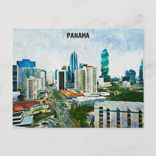 Prachtig Panama City olieverf stadsbeeld Briefkaart (Voorkant)