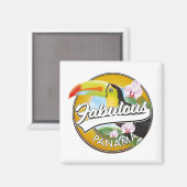 Prachtig Panamees retro logo Magneet (Voorkant / Achterkant)