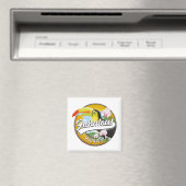 Prachtig Panamees retro logo Magneet (Insitu (Vaatwasser))