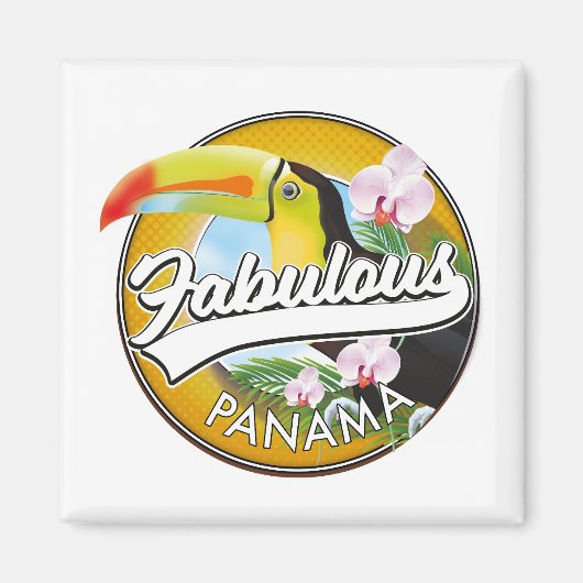 Prachtig Panamees retro logo Magneet (Voorkant)