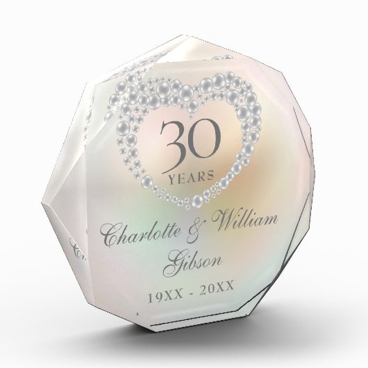 Prachtig parelhartje 30th Wedding Jubileum Fotoblokken (Links)
