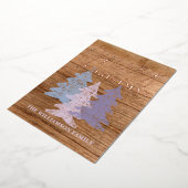 Prachtig Pastel Blauw Blush Roze Paarse Bomen Goud Folie Feestdagenkaart (Gedraaid)