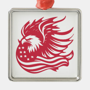 Prachtig Patriotic Eagle digitaal kunstwerk Metalen Ornament