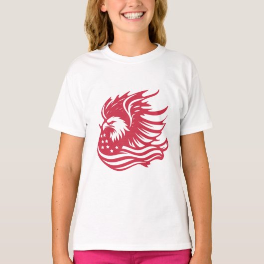 Prachtig Patriotic Eagle digitaal kunstwerk T-shirt (Voorkant)