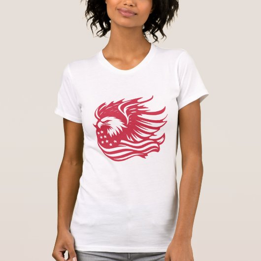 Prachtig Patriotic Eagle digitaal kunstwerk T-shirt (Voorkant)
