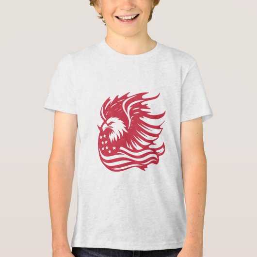 Prachtig Patriotic Eagle digitaal kunstwerk Tri-Blend Shirt (Voorkant)