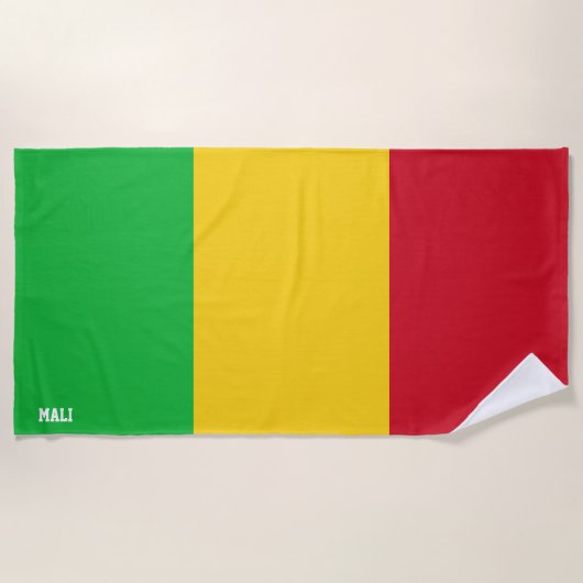 Prachtig patriottisch Mali-vlag Strandlaken (Voorkant)
