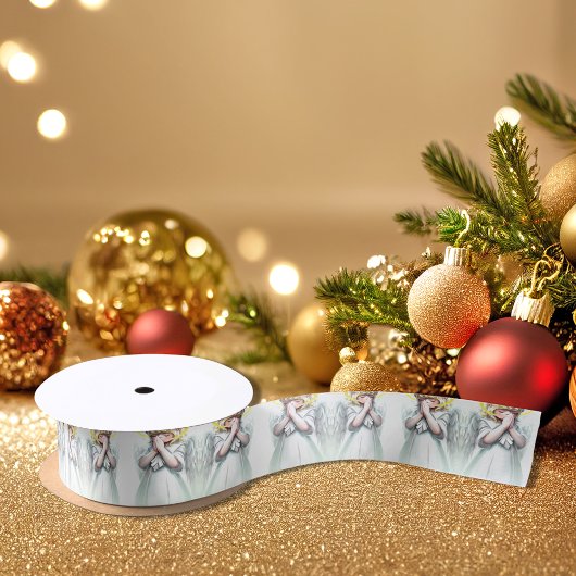 Prachtig patroon Little Girl Angel Satijnen Lint