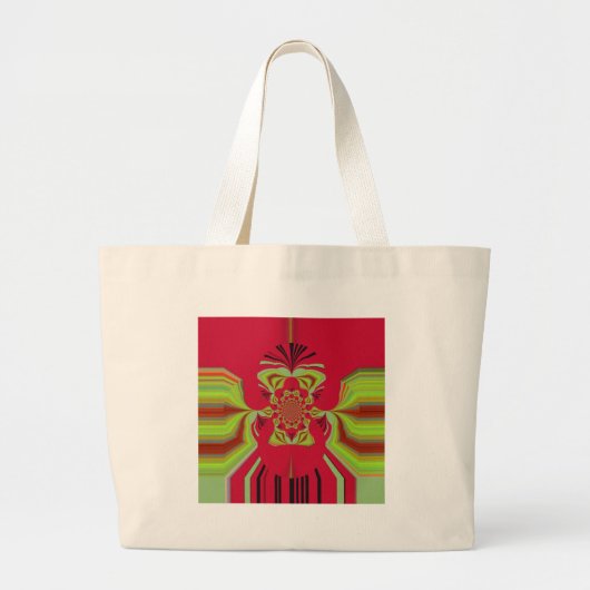 Prachtig patroon van de roodrode Hakuna Matata Grote Tote Bag (Voorkant)