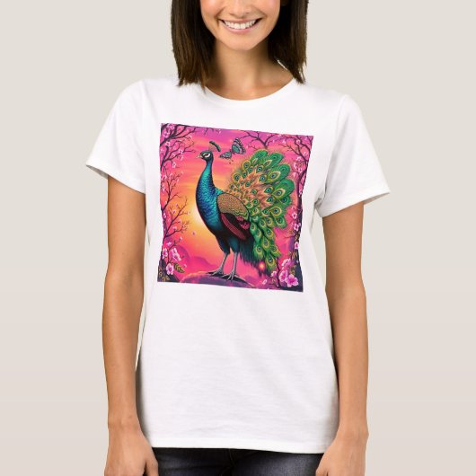 Prachtig Pauwontwerp T-shirt (Voorkant)