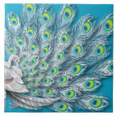 Prachtig Peacock Fine Japans Kimono-ontwerp Tegeltje (Voorkant)