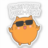Prachtig perfecte oranje kat rocker grap sticker (Voorkant)