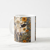 Prachtig platteland Koe Zonnebloem Decoratief Koffiemok (Voorkant links)