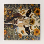 Prachtig platteland Koe Zonnebloem Decoratief Legpuzzel (Horizontaal)