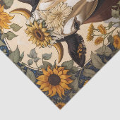 Prachtig platteland Koe Zonnebloem Decoratief Tissuepapier (Detail)