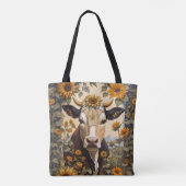 Prachtig platteland Koe Zonnebloem Decoratief Tote Bag (Achterkant)