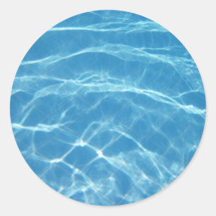 Prachtig poolwater ronde sticker