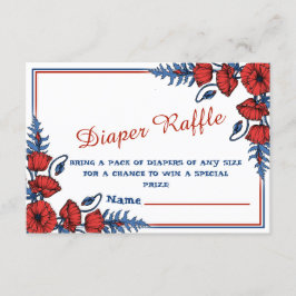 Prachtig Poppy Floral-gepersonaliseerd Baby shower Informatiekaartje