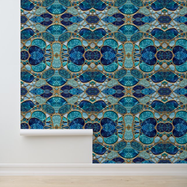 Prachtig populair Ocean Blue Gold Collectie Behang (Applicatie)